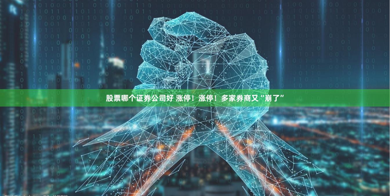 股票哪个证券公司好 涨停！涨停！多家券商又“崩了”