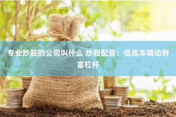 专业炒股的公司叫什么 炒股配资:低成本撬动财富杠杆