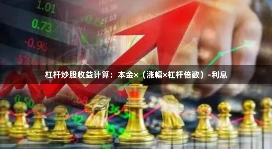杠杆炒股收益计算：本金×（涨幅×杠杆倍数）-利息